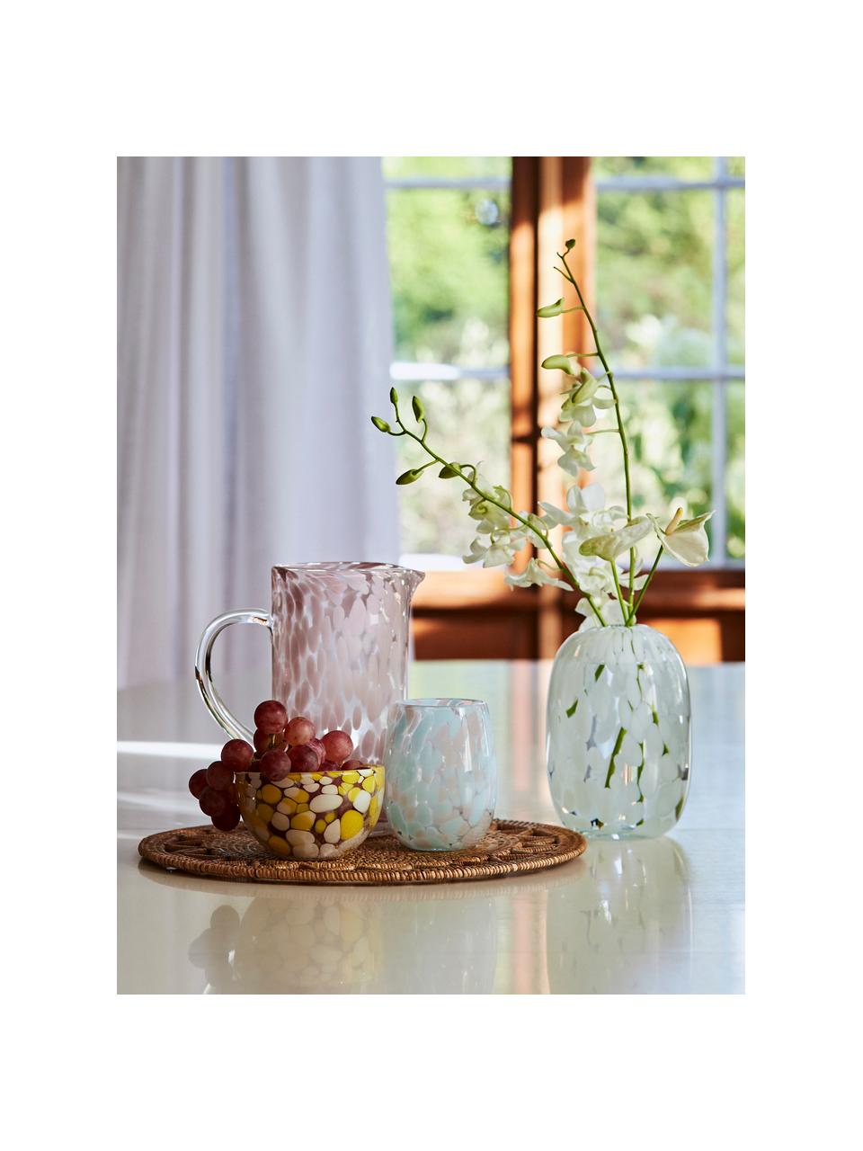 Design-Vase Dots mit Tupfen-Optik, Glas, Weiss, Ø 11 x H 17 cm