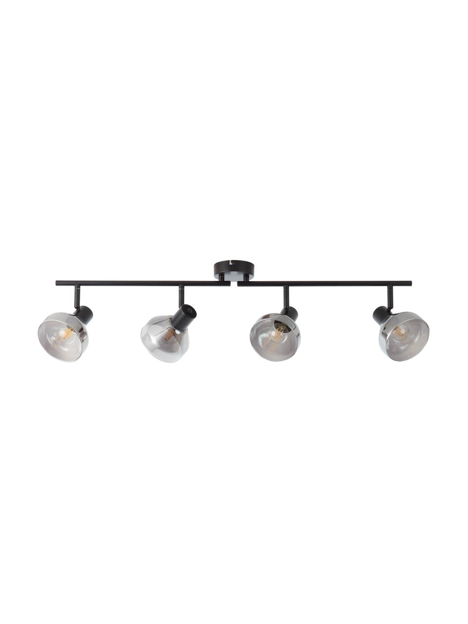 Veľká stropná lampa zo skla Reflekt, Čierna, sivá, Š 89 x V 20 cm