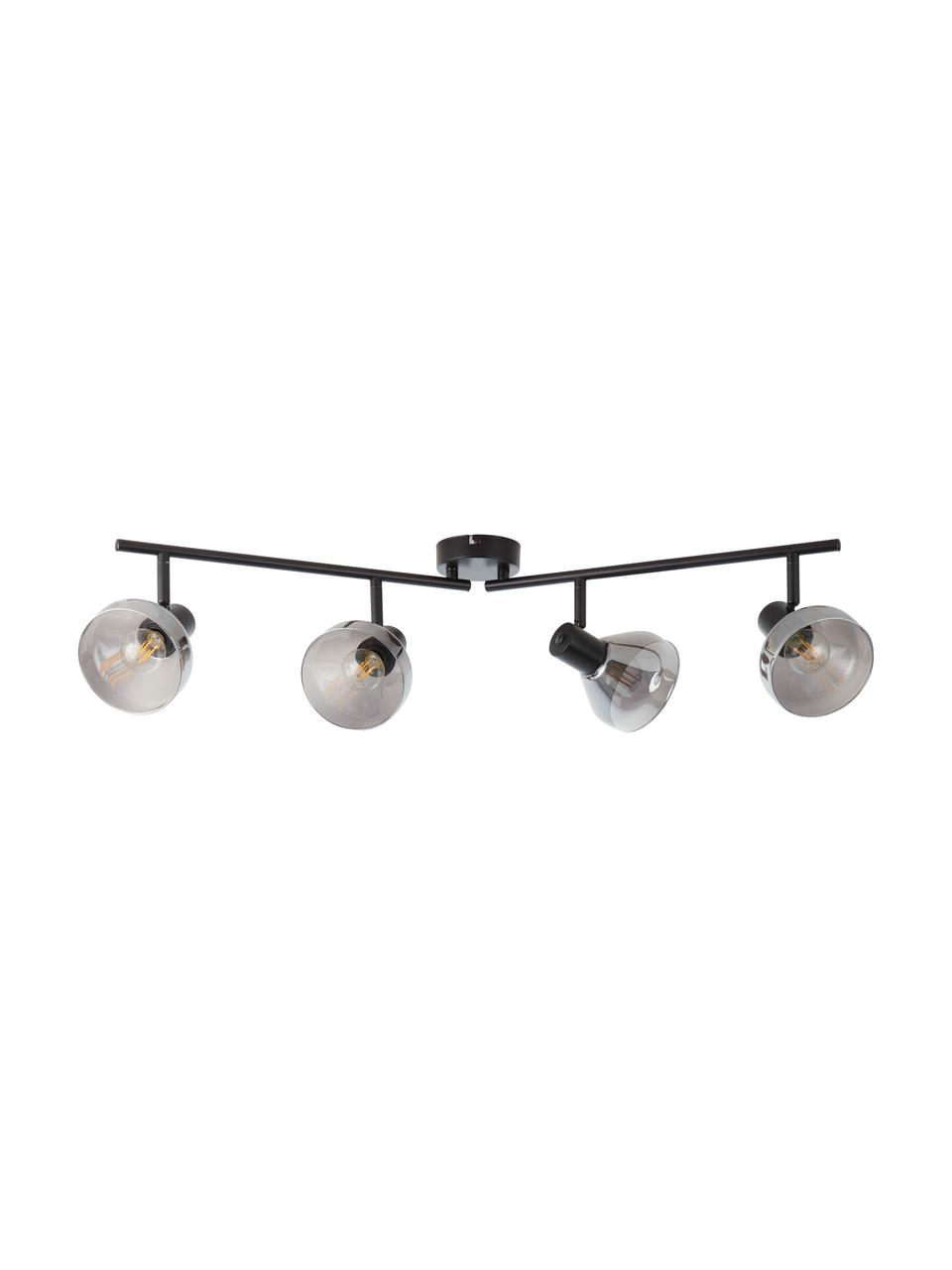 Veľká stropná lampa zo skla Reflekt, Čierna, sivá, Š 89 x V 20 cm