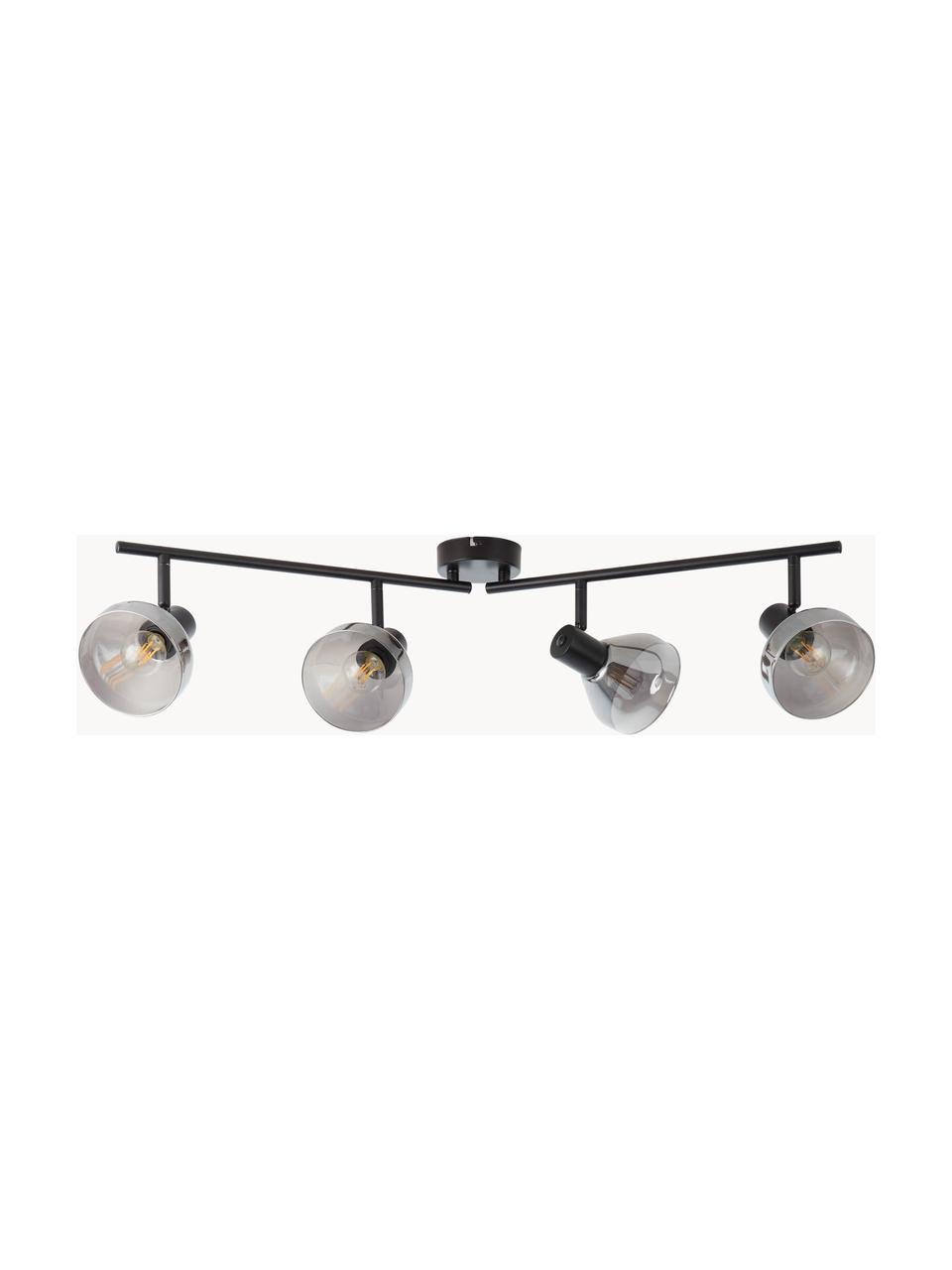 Farettii da soffitto grandi in vetro multicolore Reflekt, Paralume: vetro, Struttura: metallo, Baldacchino: metallo, Nero, grigio, Larg. 89 x Alt. 20 cm