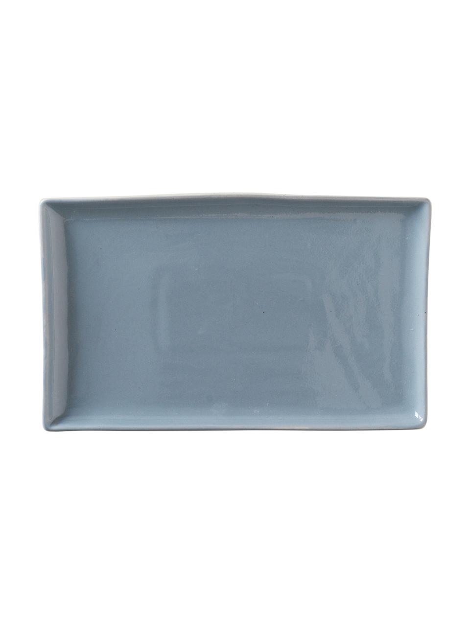 Servírovací tanier Eli, Kamenina, Modrá, D 20 x Š 12 cm