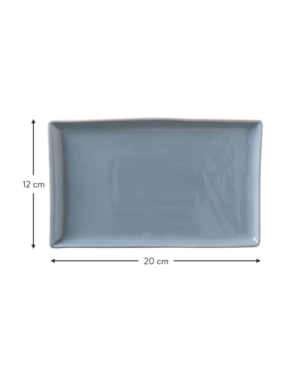 Kameninový servírovací talíř Eli, Kamenina, Modrá, D 20 cm, Š 12 cm