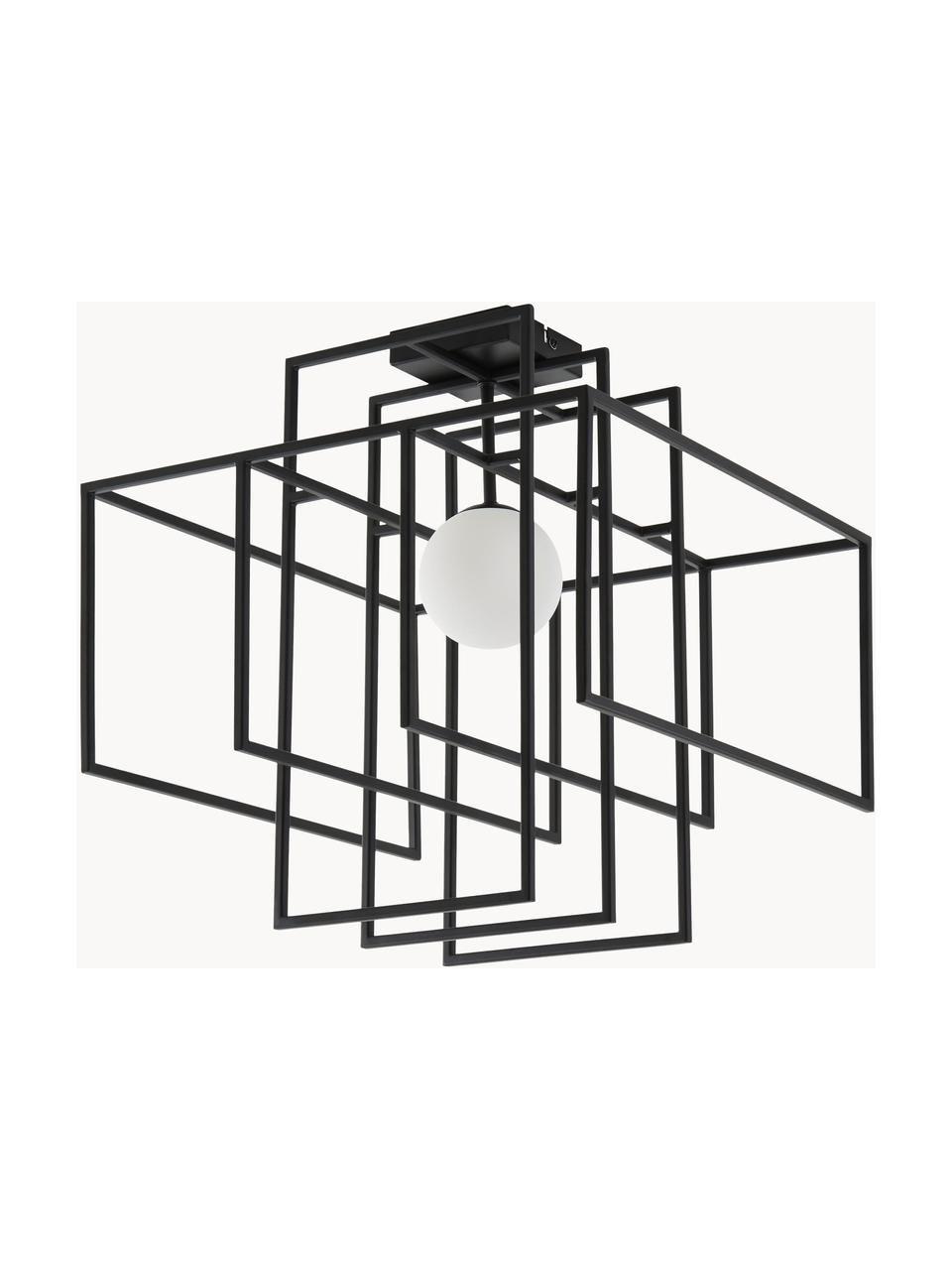 Lampa sufitowa ze szklanym kloszem Rubic, Czarny, S 40 x W 43 cm