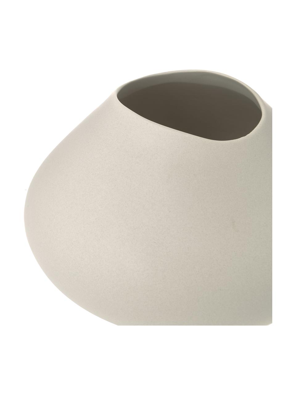 Handgefertigte Vase Latona aus Steingut, Steingut, Weiß, Ø 26 x H 19 cm