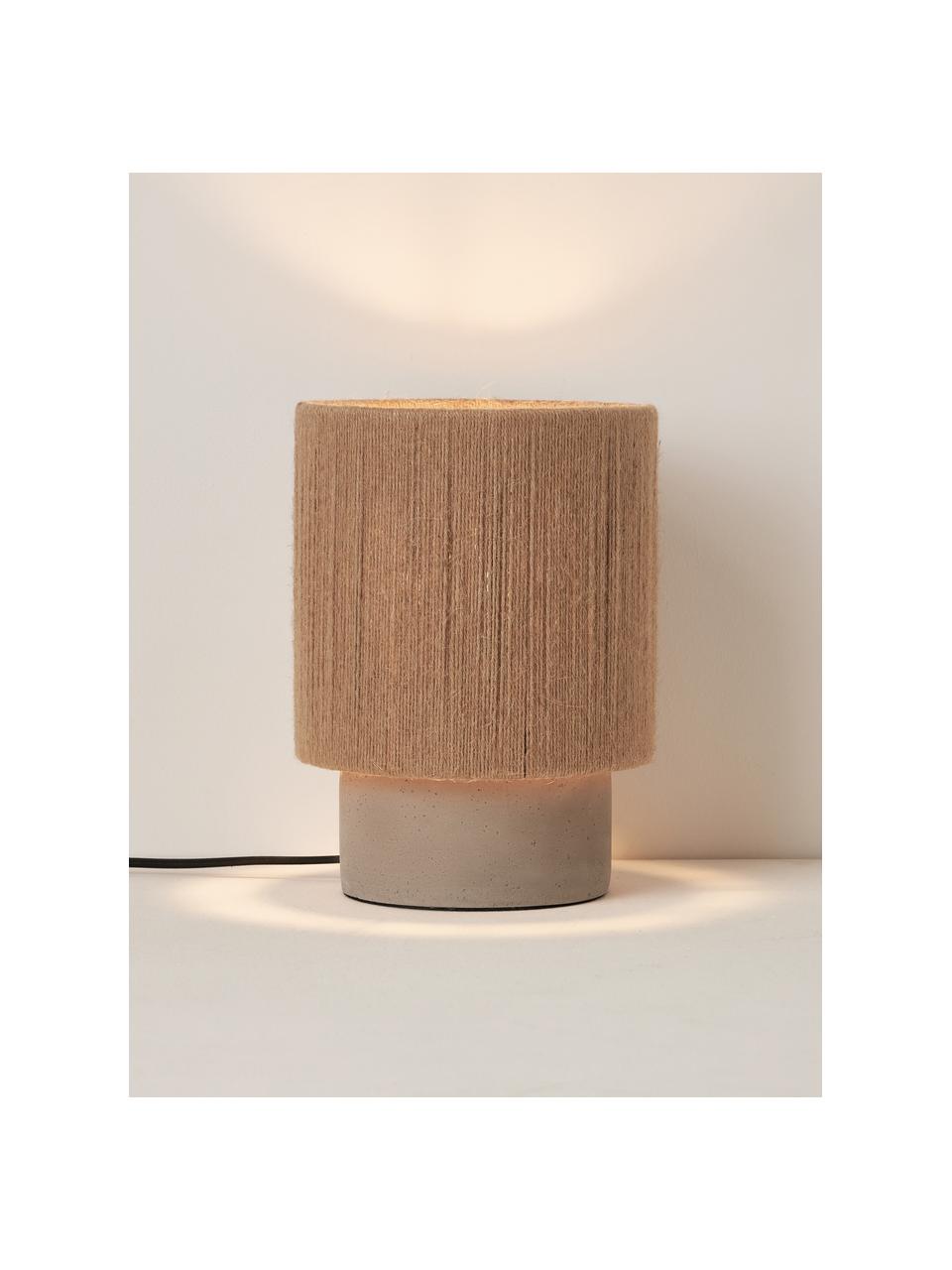 Malá stolní lampa z juty Galea, Béžová, Ø 20 cm, V 28 cm