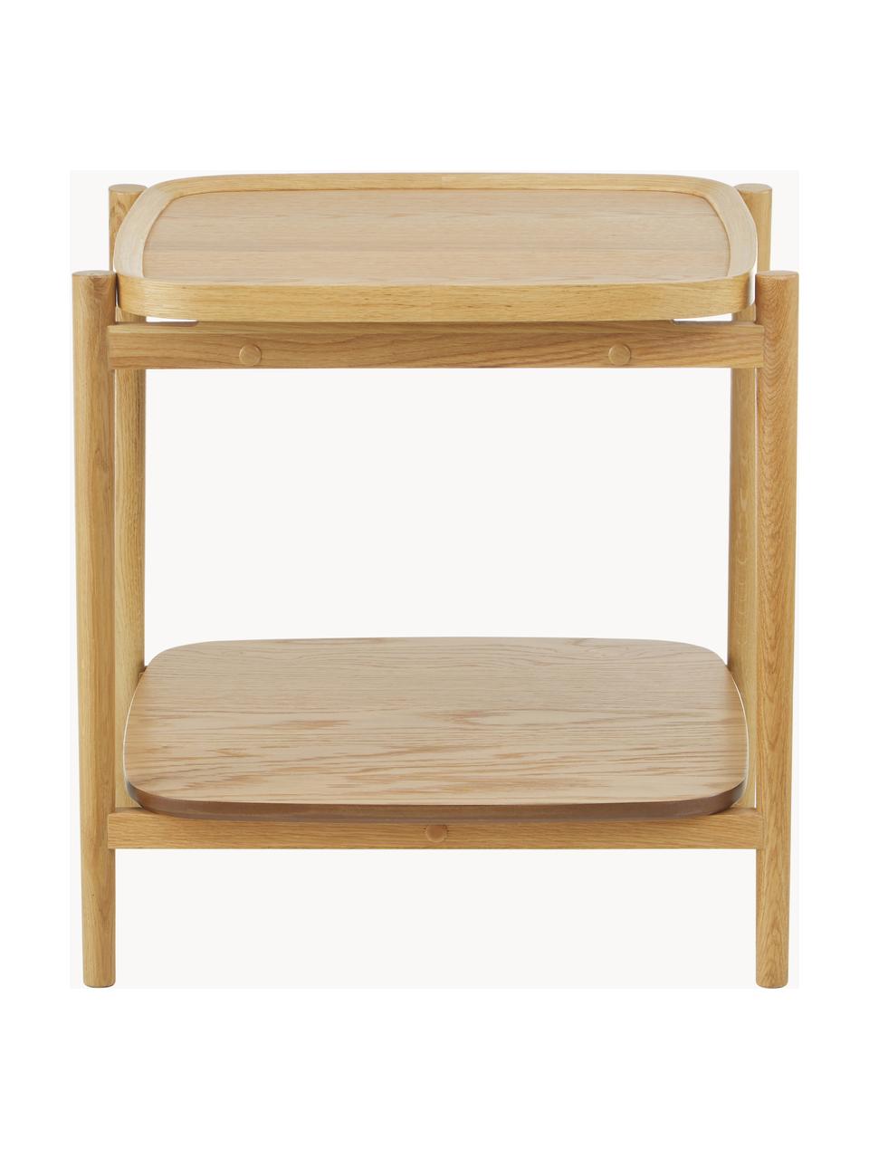 Stolik pomocniczy z drewna dębowego Tony, Stelaż: lite drewno dębowe, lakie, Drewno dębowe, S 49 x W 50 cm