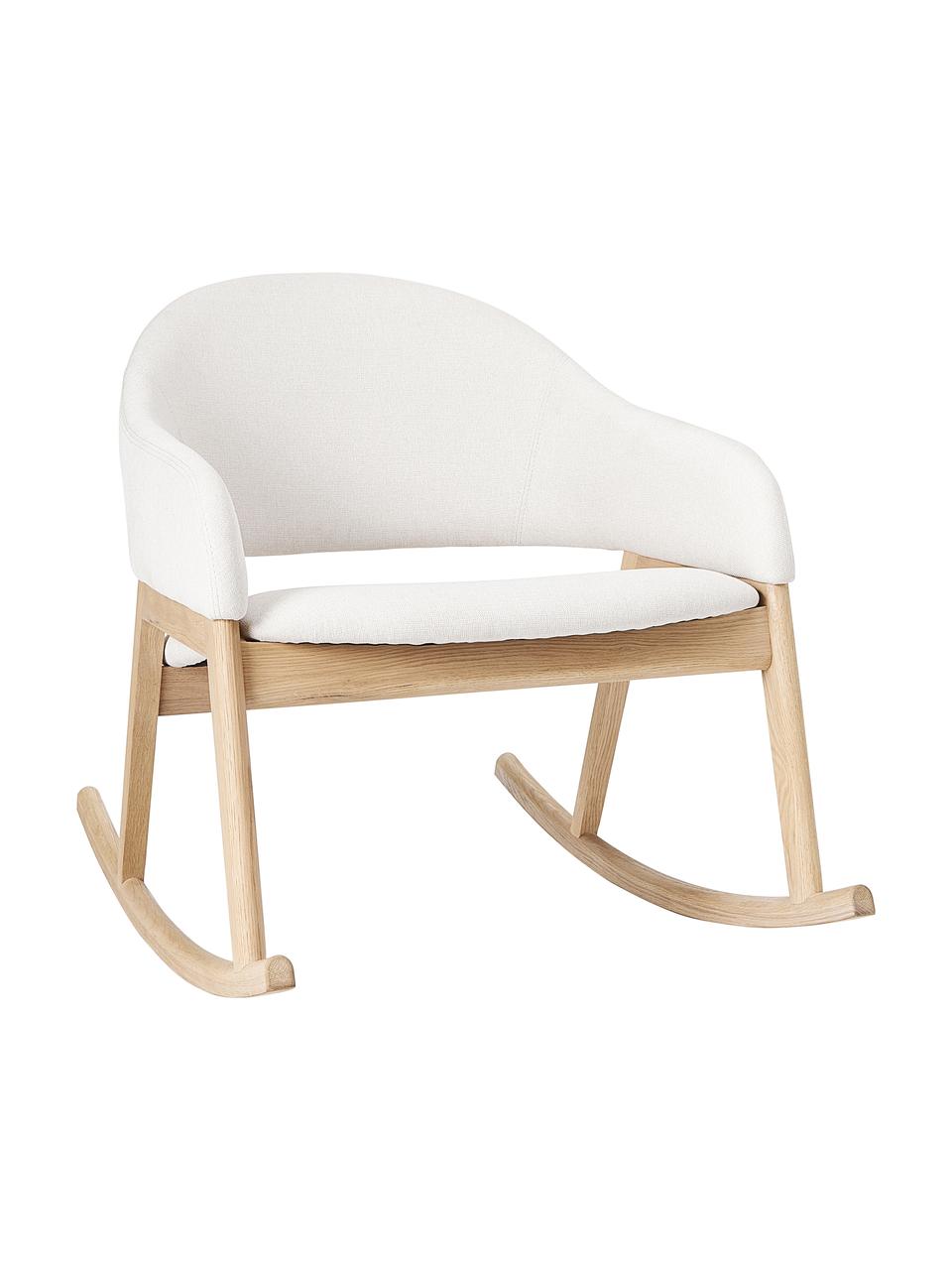 Fauteuil rembourré à bascule Isa, Blanc crème, larg. 68 x prof. 88 cm