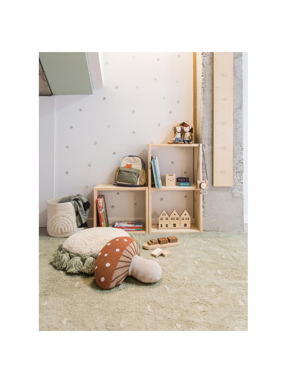 Handgeweven kindervloerkleed Woods, Onderzijde: 100% katoen, Saliegroen, B 140 x L 200 cm (maat S)