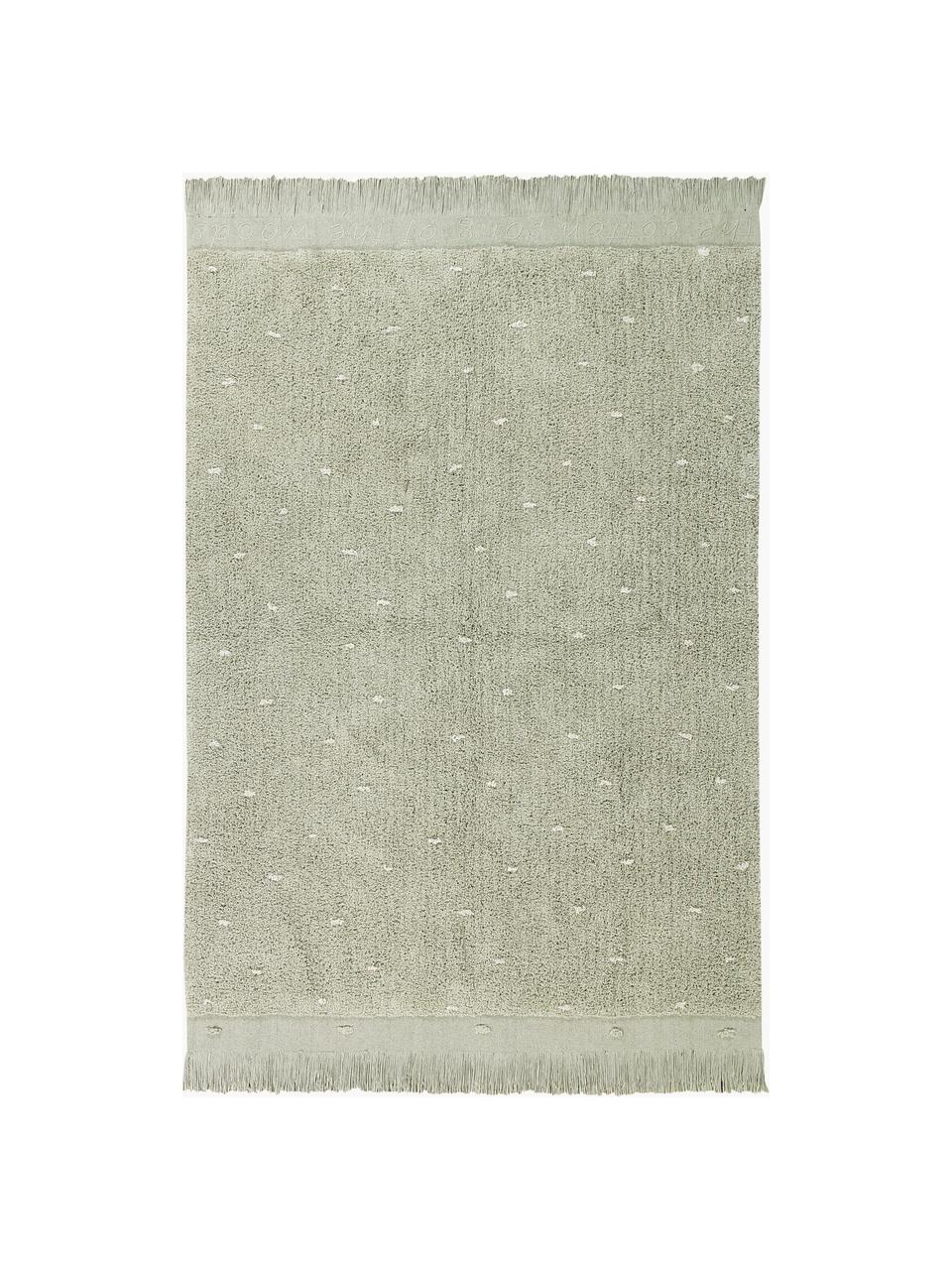 Tappeto per bambini tessuto a mano Woods, Retro: 100% cotone, Verde salvia, Larg. 140 x Lung. 200 cm (taglia S)