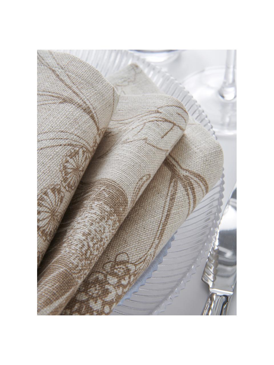 Serviette de table textile Freya, 2 pièces, Beige, brun