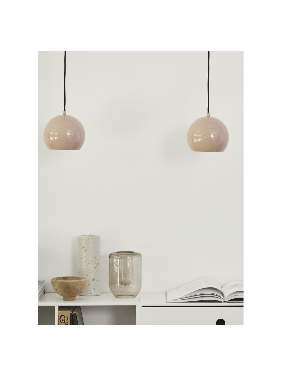 Petite suspension boule Ball, Beige, Ø 18 x haut. 16 cm