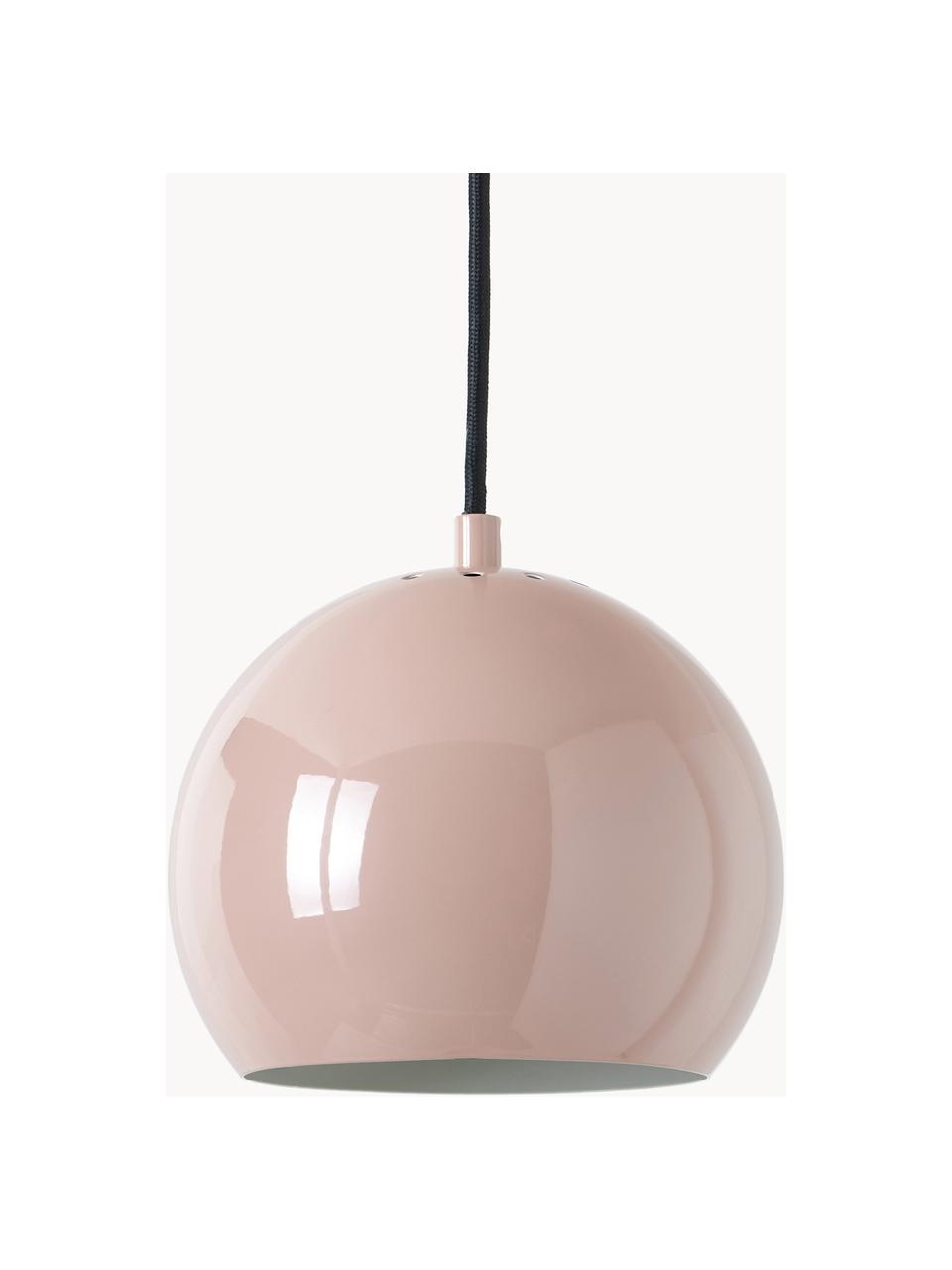 Kleine Kugel-Pendelleuchte Ball, Lampenschirm: Metall, beschichtet, Baldachin: Metall, beschichtet, Hellrosa, Ø 18 x H 16 cm
