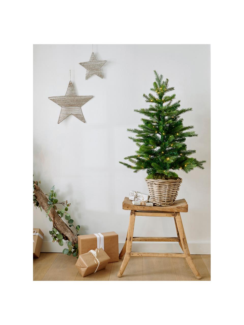 Künstlicher LED-Weihnachtsbaum Grandis H 90 cm, Kunststoff, Dunkelgrün, Ø 63 x H 90 cm