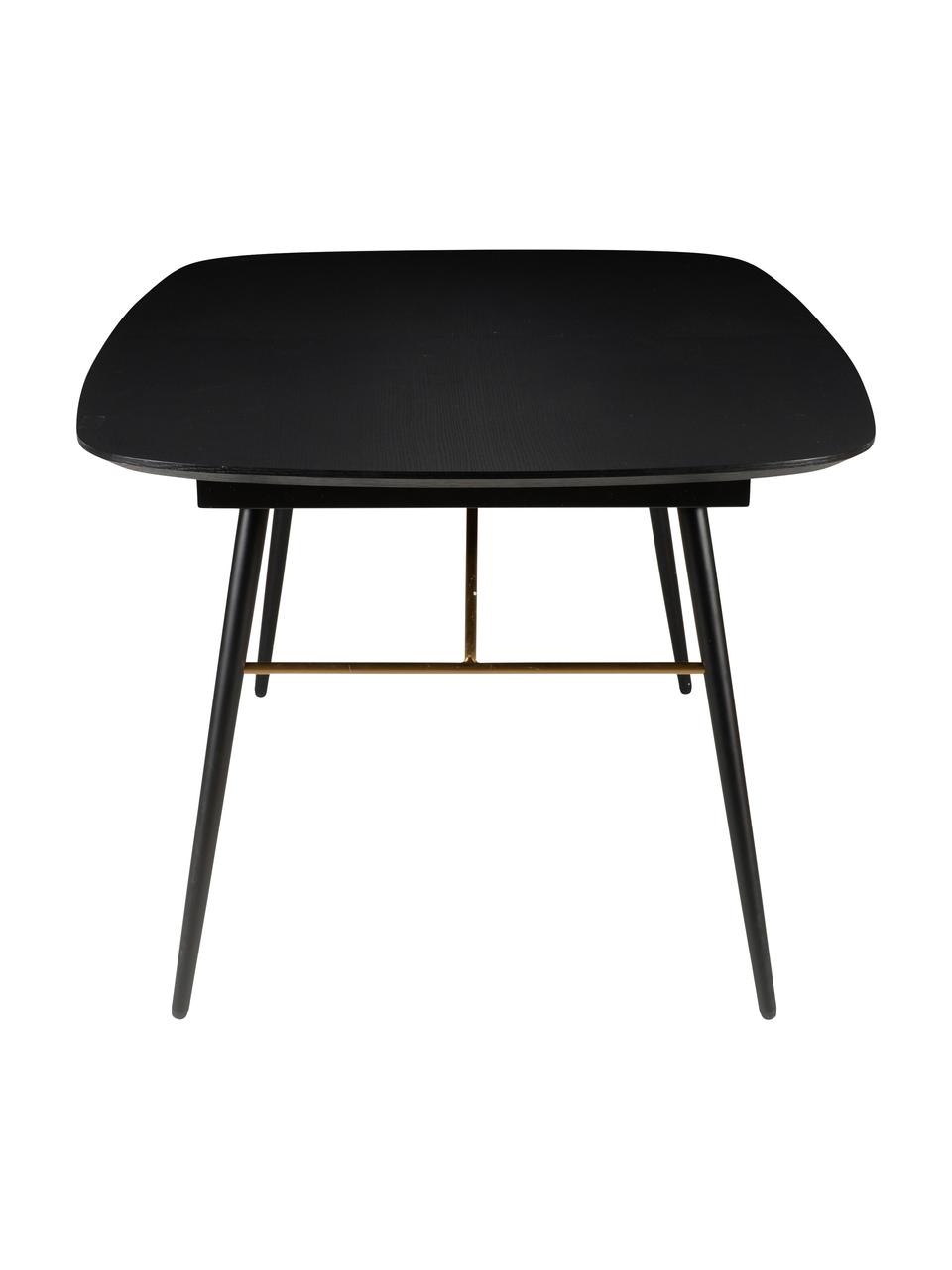 Table extensible noire Verona, Noir, laiton