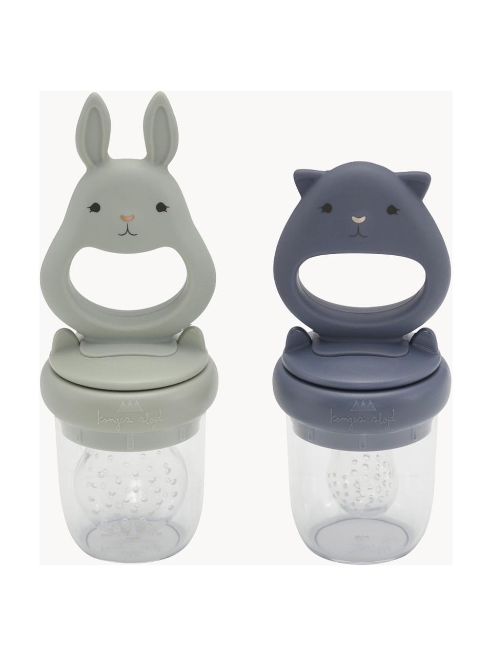 Set 2 portafrutta Bunny, Silicone, Grigio chiaro, grigio-blu, Set in varie misure