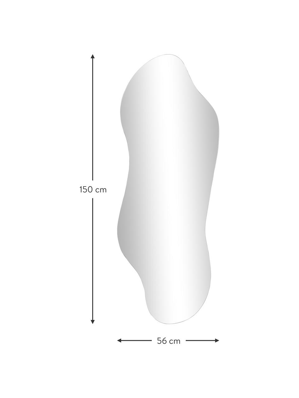 Bezrámové nástěnné zrcadlo v organickém tvaru Lia, Stříbrná, Š 56 cm, V 150 cm