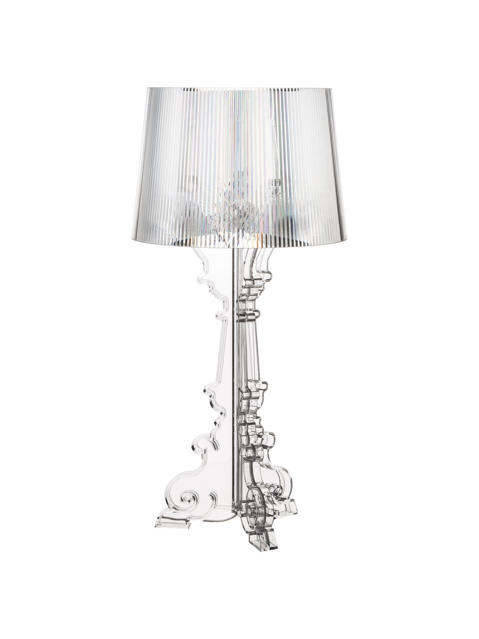 Grote transparante design tafellamp Bourgie, Lampenkap: polycarbonaat Lampvoet, Transparant, Ø 37 x H 78 cm