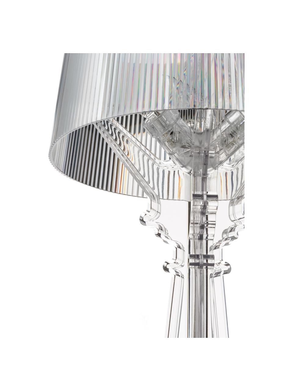 Große Transparente Design Tischlampe Bourgie, Lampenschirm: Polykarbonat, Lampenfuß: Polykarbonat, Transparent, Ø 37 x H 78 cm