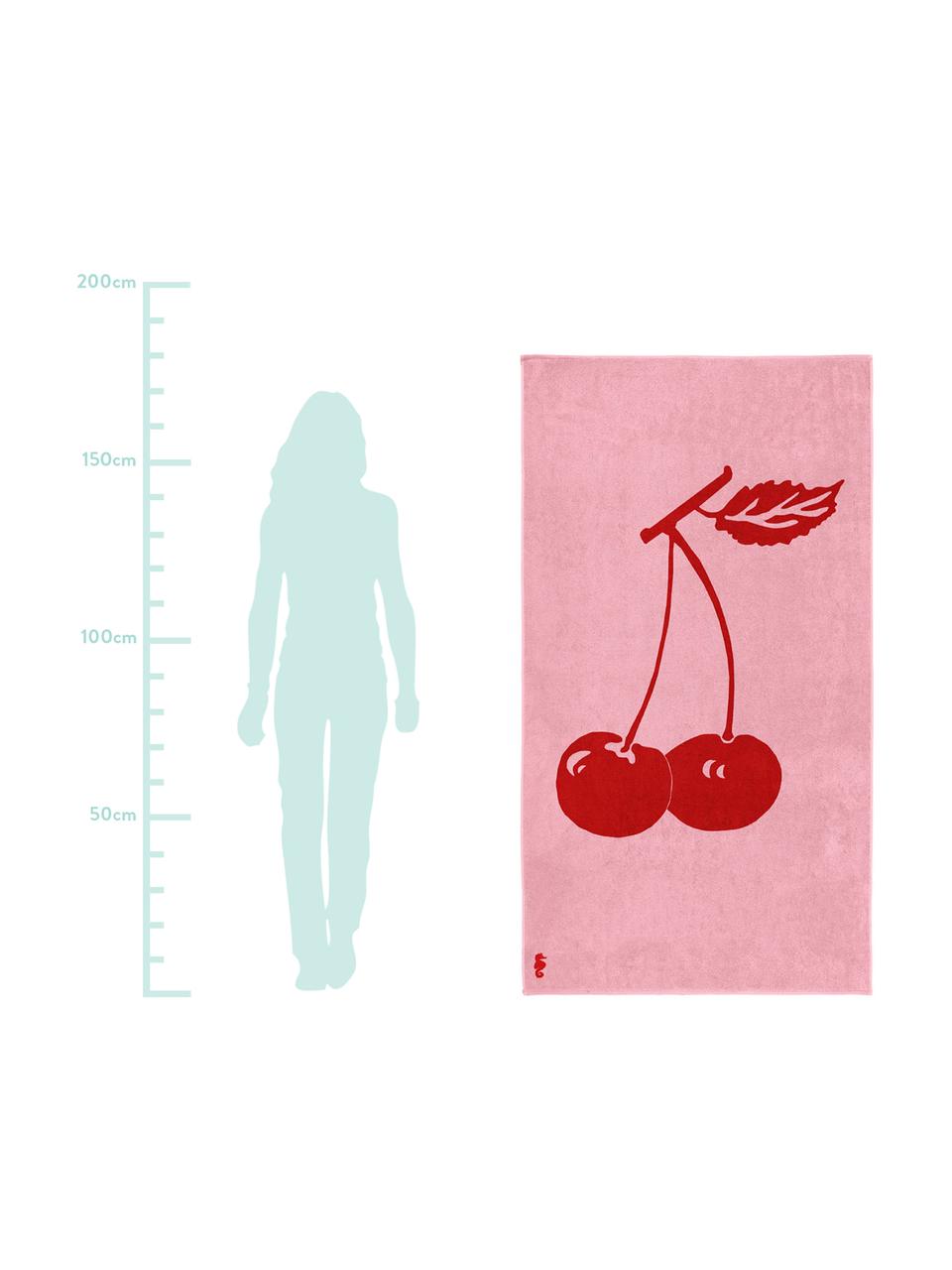 Ręcznik plażowy Cherry, Welur (bawełna)
Średnia gramatura, 420 g/m², Różowy, czerwony, S 100 x D 180 cm