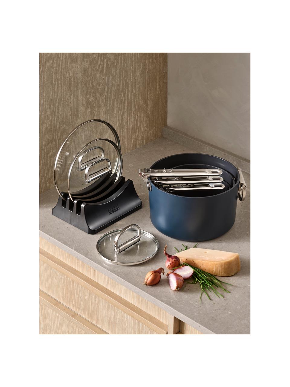 Set de cuisson avec revêtement anti-adhésif Space, 9 élém., Gris-bleu, argenté, Lot de différentes tailles