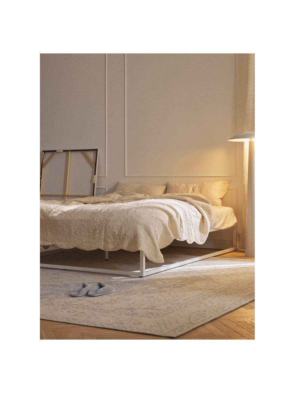 Kovová postel Neptun, Kov s práškovým nástřikem, Bílá, Š 160 cm, D 200 cm