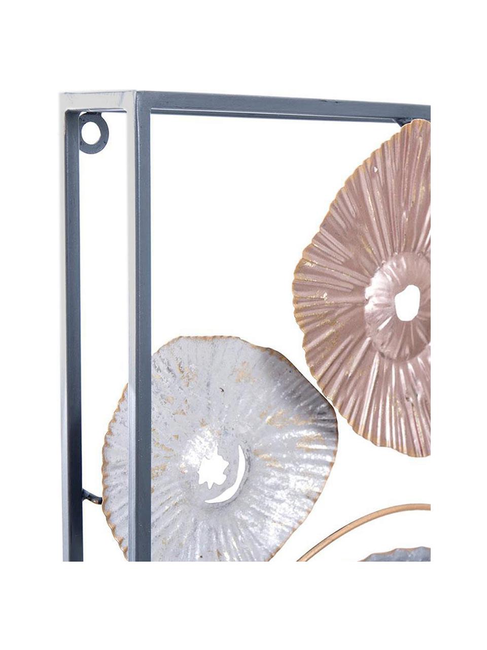 Decoración de pared Flower, Metal, Dorado, blanco, An 97 x Al 97 cm