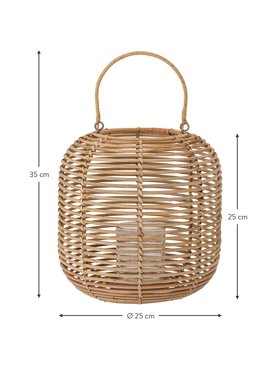 Lanterne de jardin en rotin Nei, Brun clair, Ø 35 x haut. 47 cm