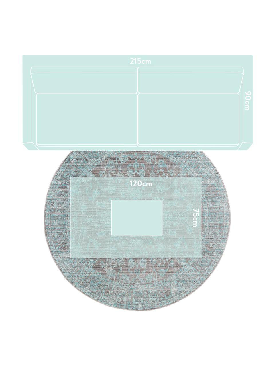 Okrągły dywan Visconti, Turkusowy, szary, Ø 180 cm (Rozmiar L)