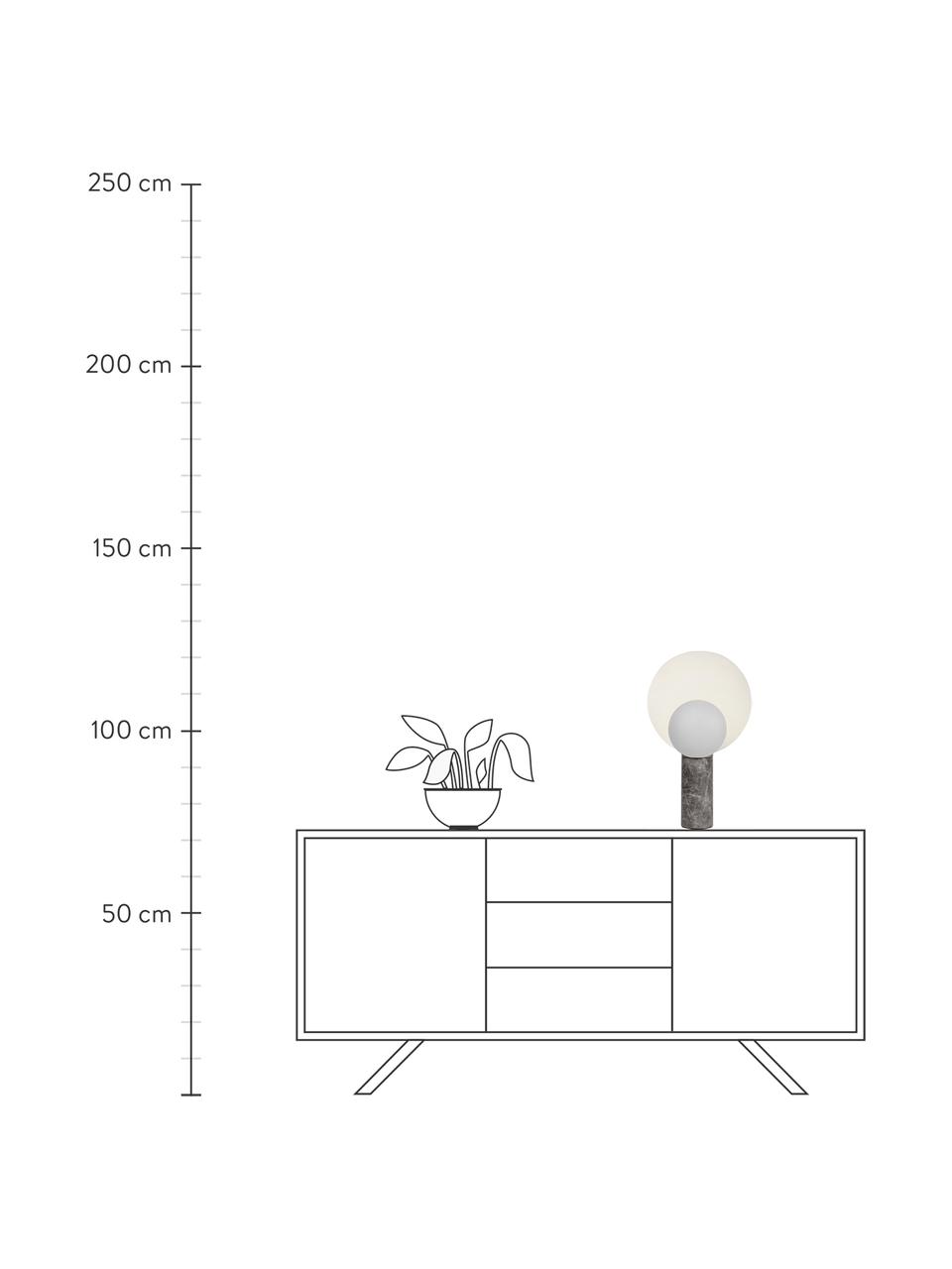 Tischlampe Cache mit Marmorfuß, Lampenschirm: Metall, beschichtet, Lampenfuß: Marmor, Hellgrau, marmoriert, Ø 30 x H 49 cm