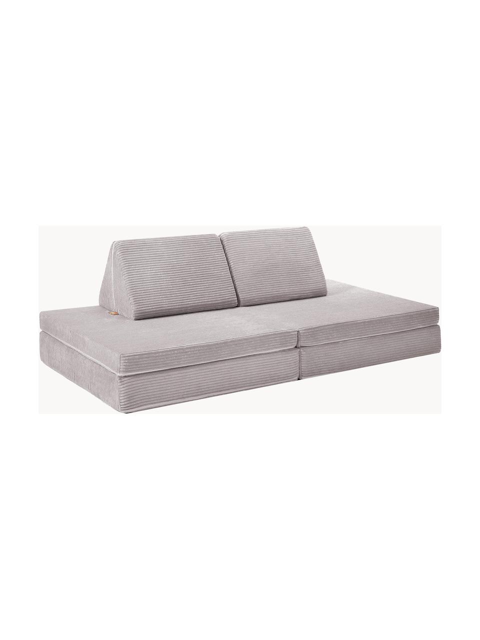 Modulares Kinder-Spielsofa  Mila aus Cord, handgefertigt, Bezug: Cord (100 % Polyester), Cord Hellgrau, B 168 x T 84 cm