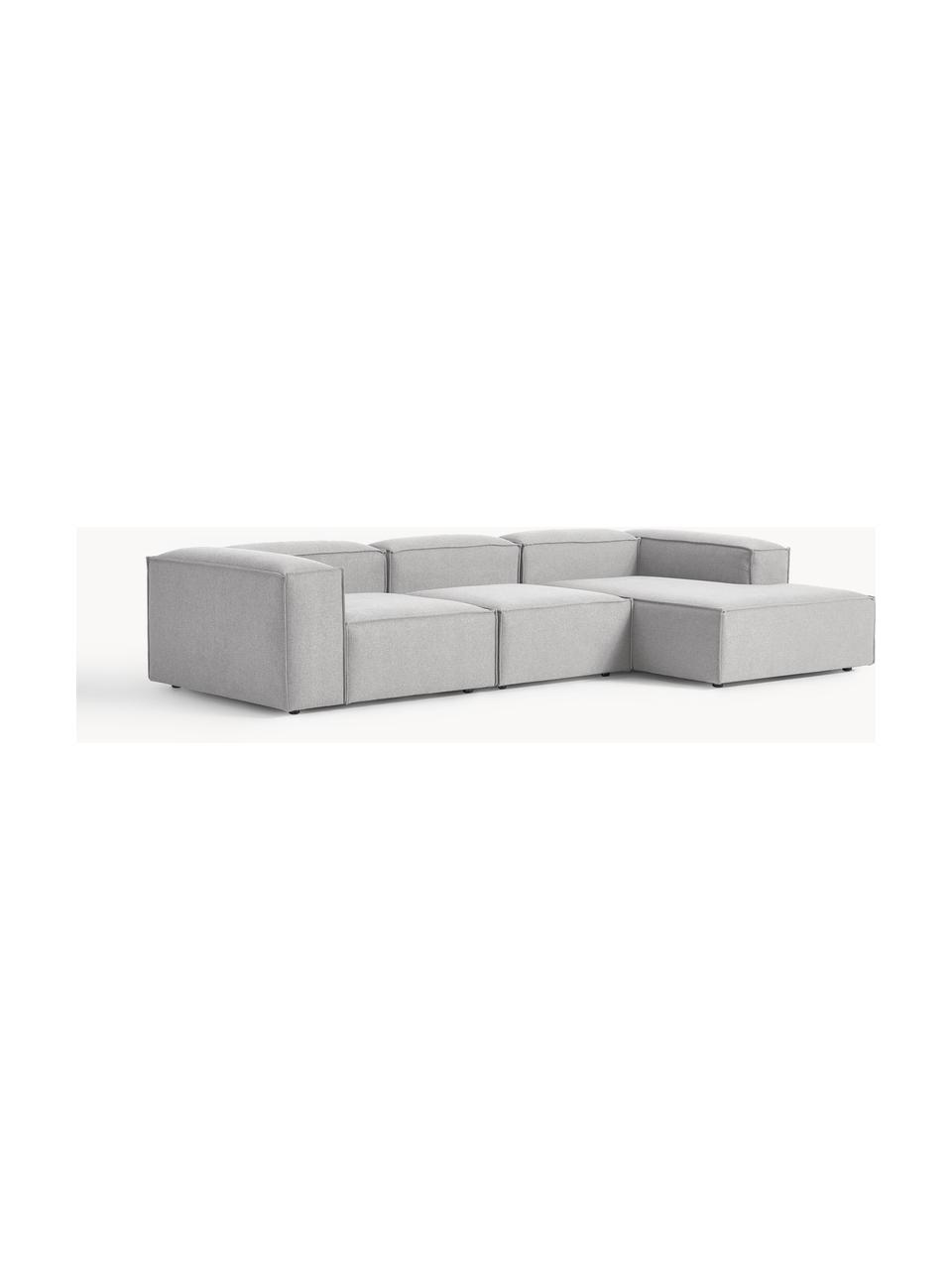 Sofá rinconera modular Lennon, Tapizado: 100% poliéster Alta resis, Estructura: madera contrachapada de p, Patas: plástico Este producto es, Tejido gris, An 327 x F 180 cm, chaise longue izquierda