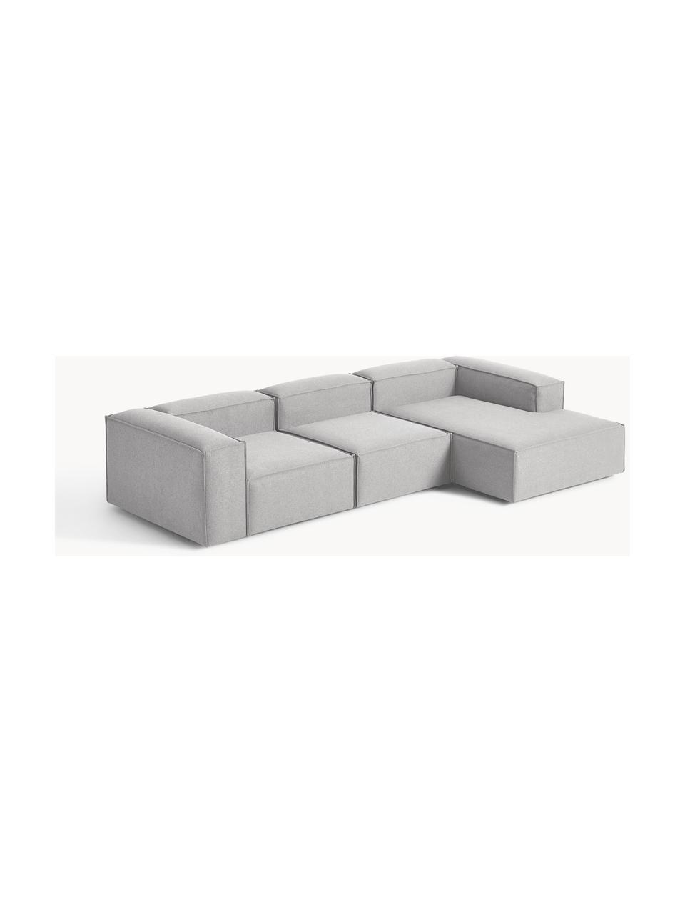 Sofá rinconera modular Lennon, Tapizado: 100% poliéster Alta resis, Estructura: madera contrachapada de p, Patas: plástico Este producto es, Tejido gris, An 327 x F 180 cm, chaise longue izquierda