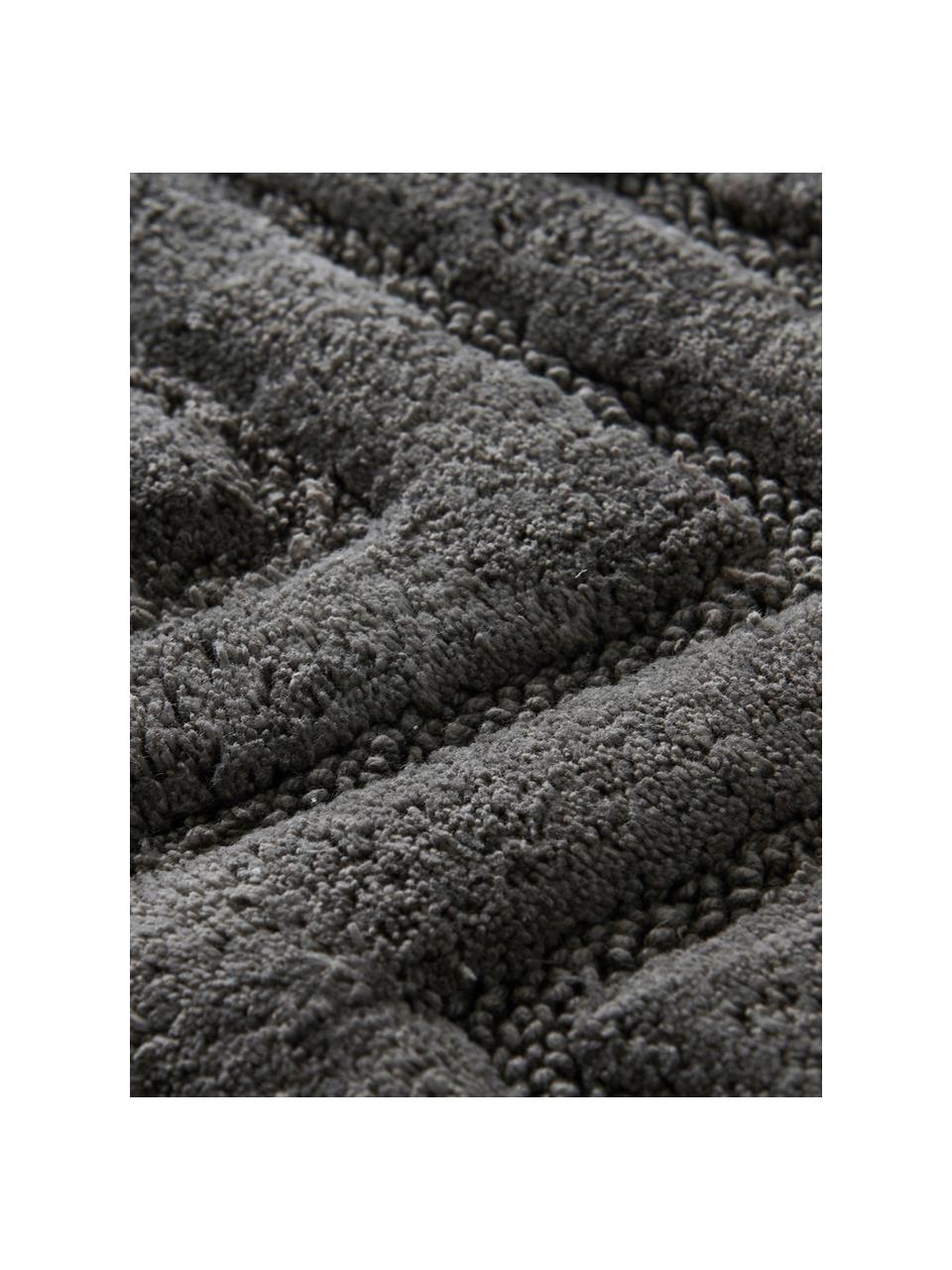 Fluffy badmat Arild in grijs, 100% katoen, Donkergrijs, 50 x 80 cm