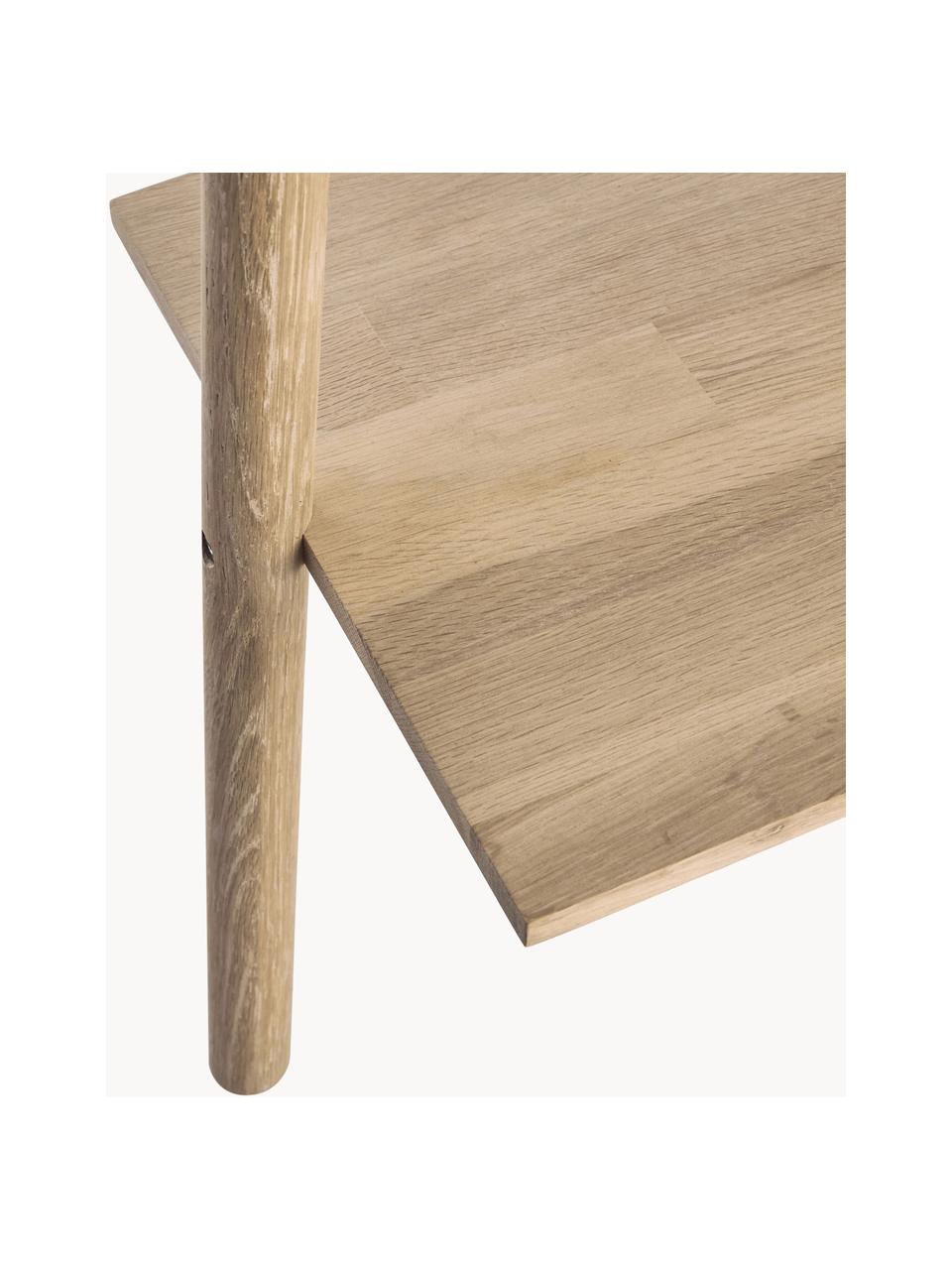 Frameloze staande spiegel Keisy met een licht houten lijst en plank, Lijst: gecoat MDF, Licht hout, B 45 x H 160 cm