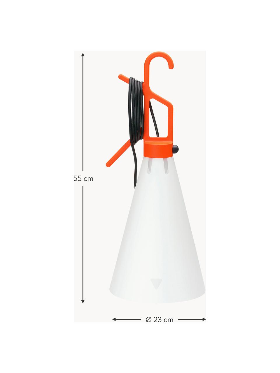 Lampe à poser Mayday, Plastique, Orange, blanc, Ø 23 x haut. 55 cm
