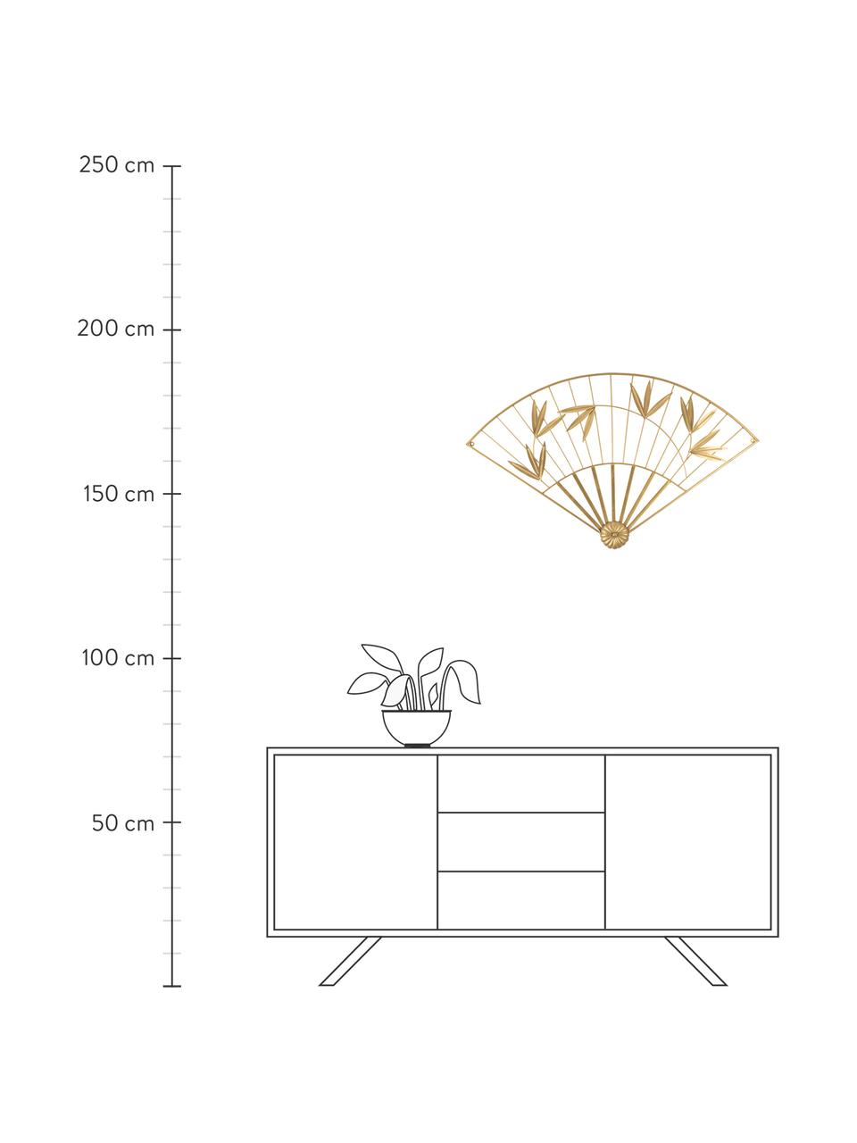 Decorazione grande da parete dorata Asia, Metallo rivestito, Dorato, Larg. 90 x Alt. 54 cm