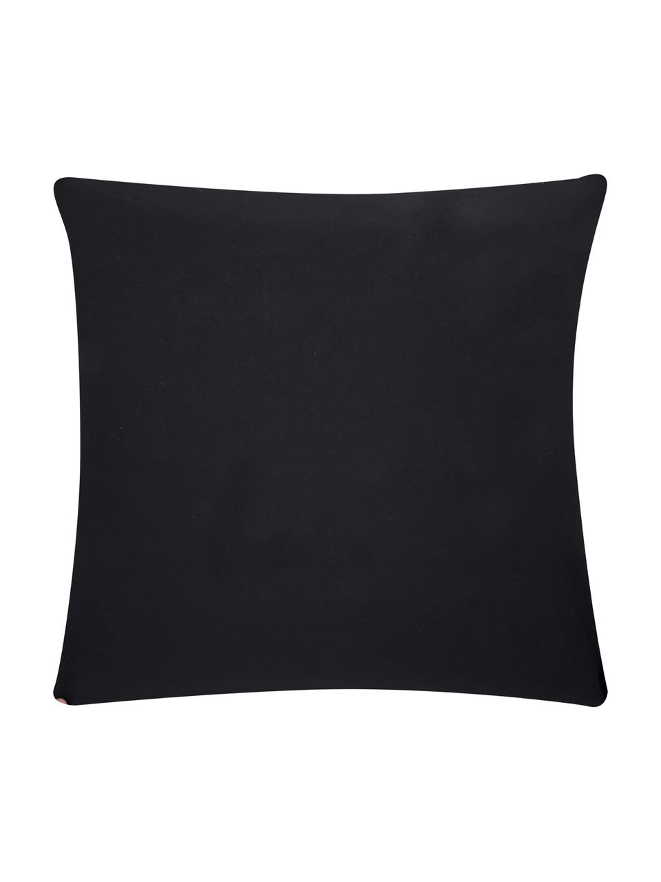 Taie d'oreiller 65x65 percale à imprimé marbré Malin, 2 pièces, Noir, blanc, 65 x 65 cm