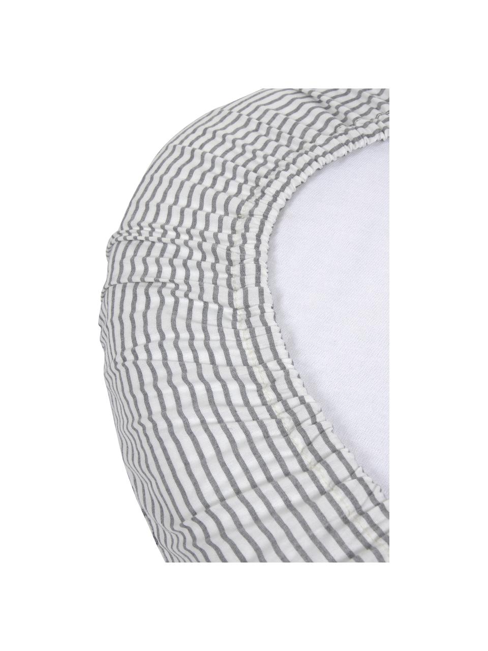 Pruhovaná detská elastická plachta z organickej bavlny Nahima, Sivá, biela