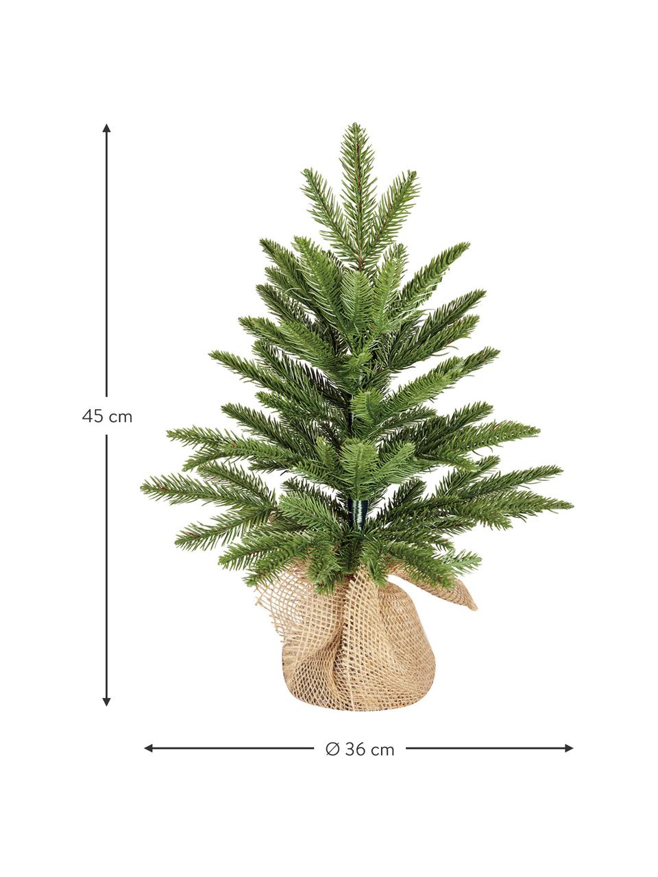 Künstlicher Weihnachtsbaum Brewer, Kunststoff (PE), Grün, Hellbeige, Ø 36 x H 45 cm