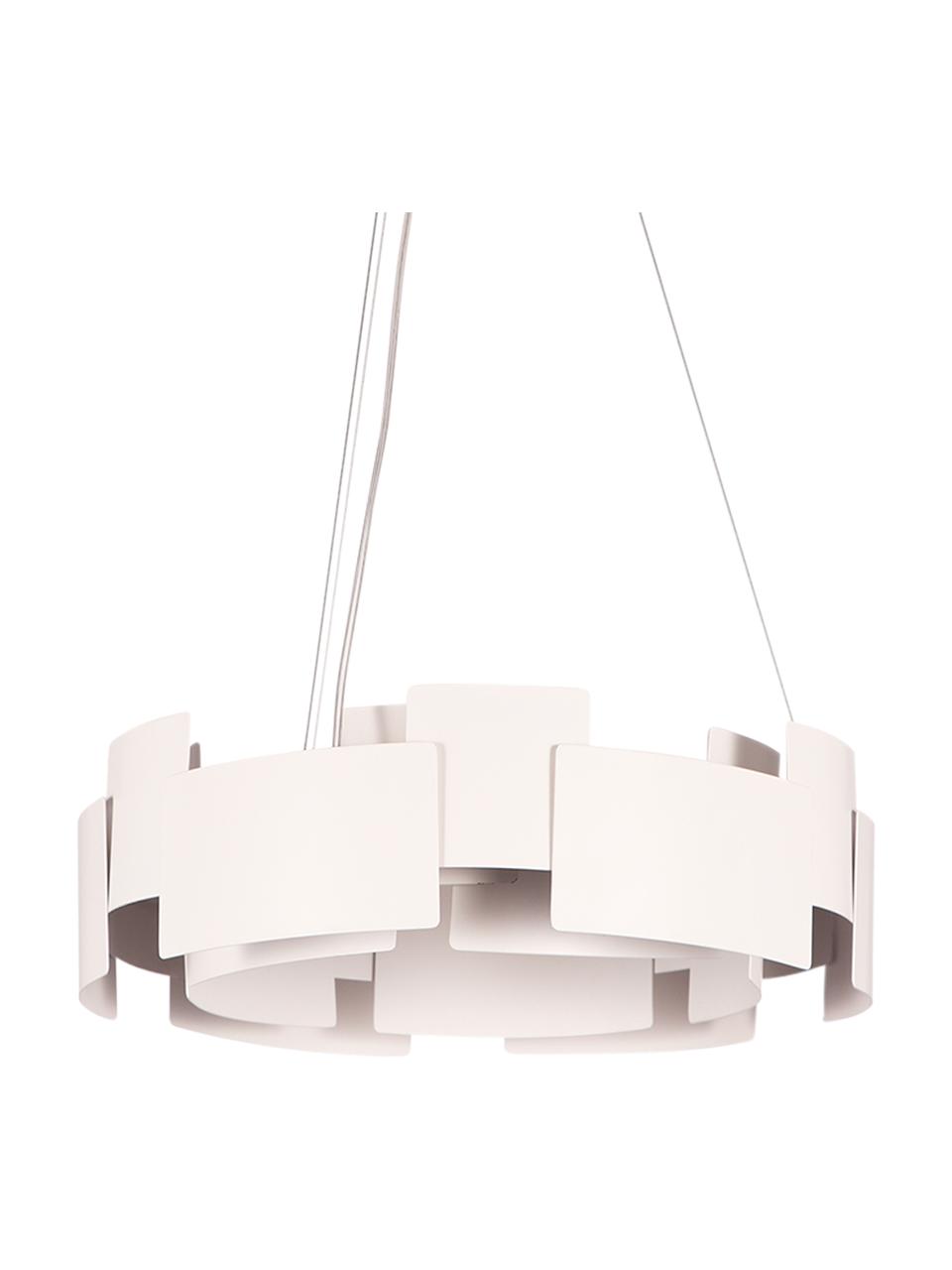 Moderne LED hanglamp Torino in wit, Lampenkap: acryl, gecoat metaal, Baldakijn: gecoat metaal, Wit, transparant, Ø 46 x H 50 cm