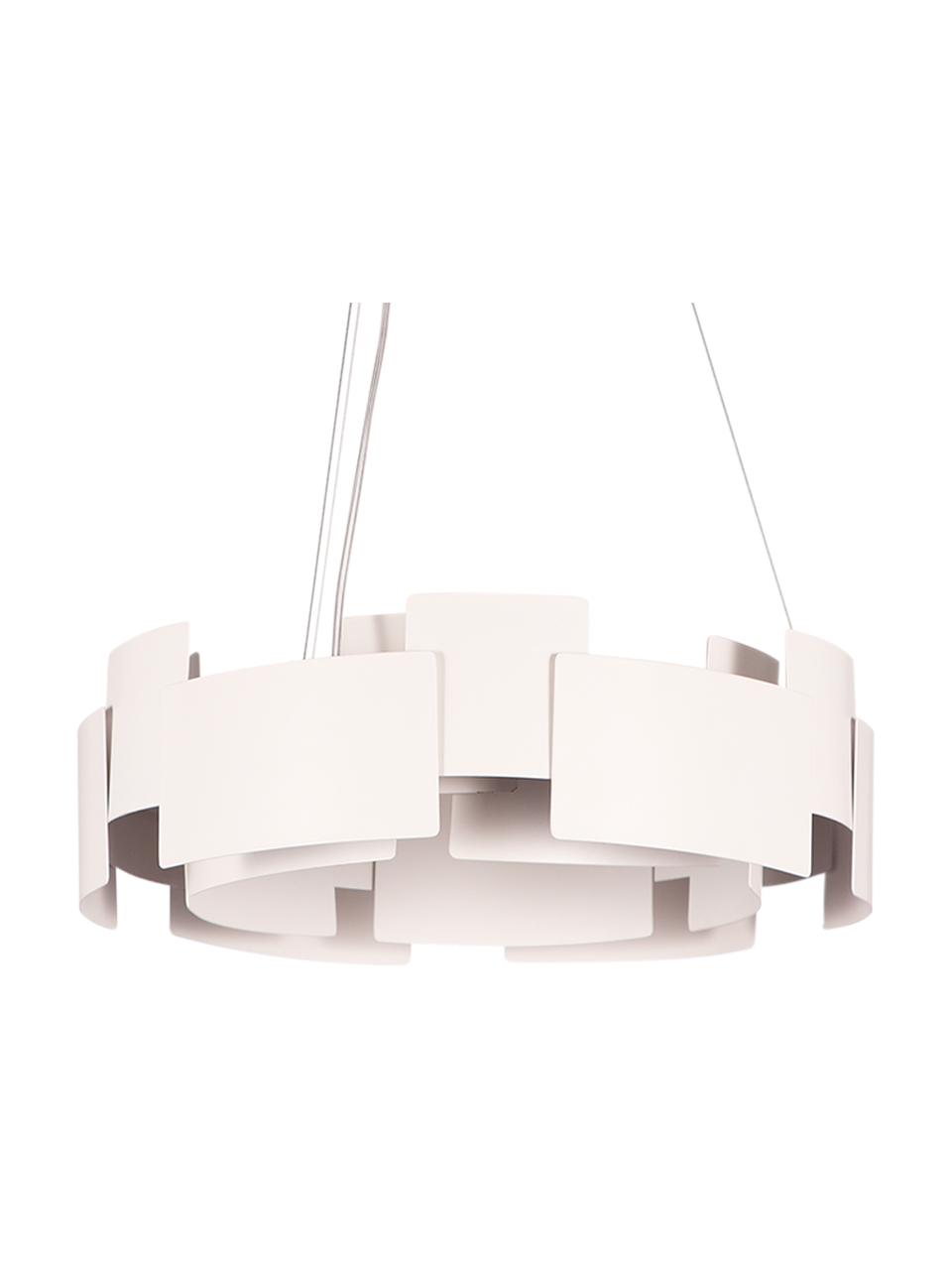 Moderne LED hanglamp Torino in wit, Lampenkap: acryl, gecoat metaal, Baldakijn: gecoat metaal, Wit, transparant, Ø 46 x H 50 cm