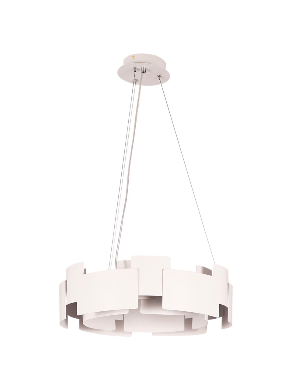 Lámpara de techo LED Torino, estilo moderno, Pantalla: acrílico, metal recubiert, Anclaje: metal recubierto, Blanco, transparente, Ø 46 x Al 50 cm