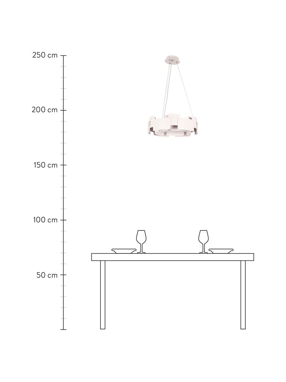 Moderne LED hanglamp Torino in wit, Lampenkap: acryl, gecoat metaal, Baldakijn: gecoat metaal, Wit, transparant, Ø 46 x H 50 cm