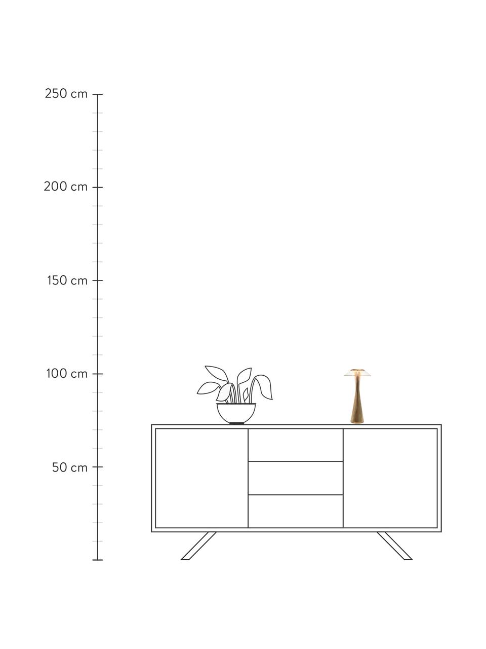 Malá přenosná LED stolní lampa Space, Umělá hmota, Zlatá, Ø 15 cm, V 30 cm