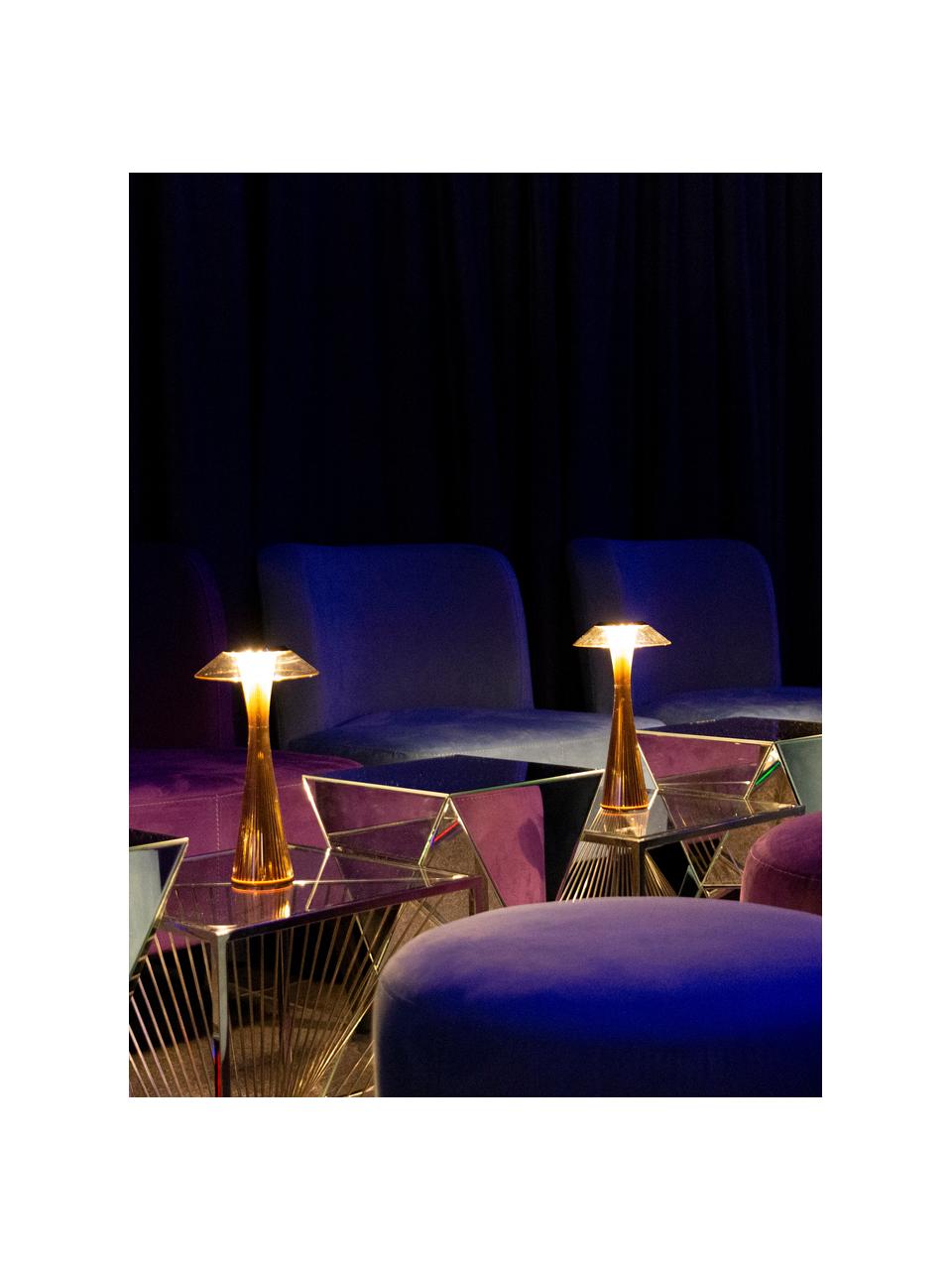 Malé závesné stolové LED svietidlo Space, Umelá hmota, Odtiene zlatej, Ø 15 x V 30 cm