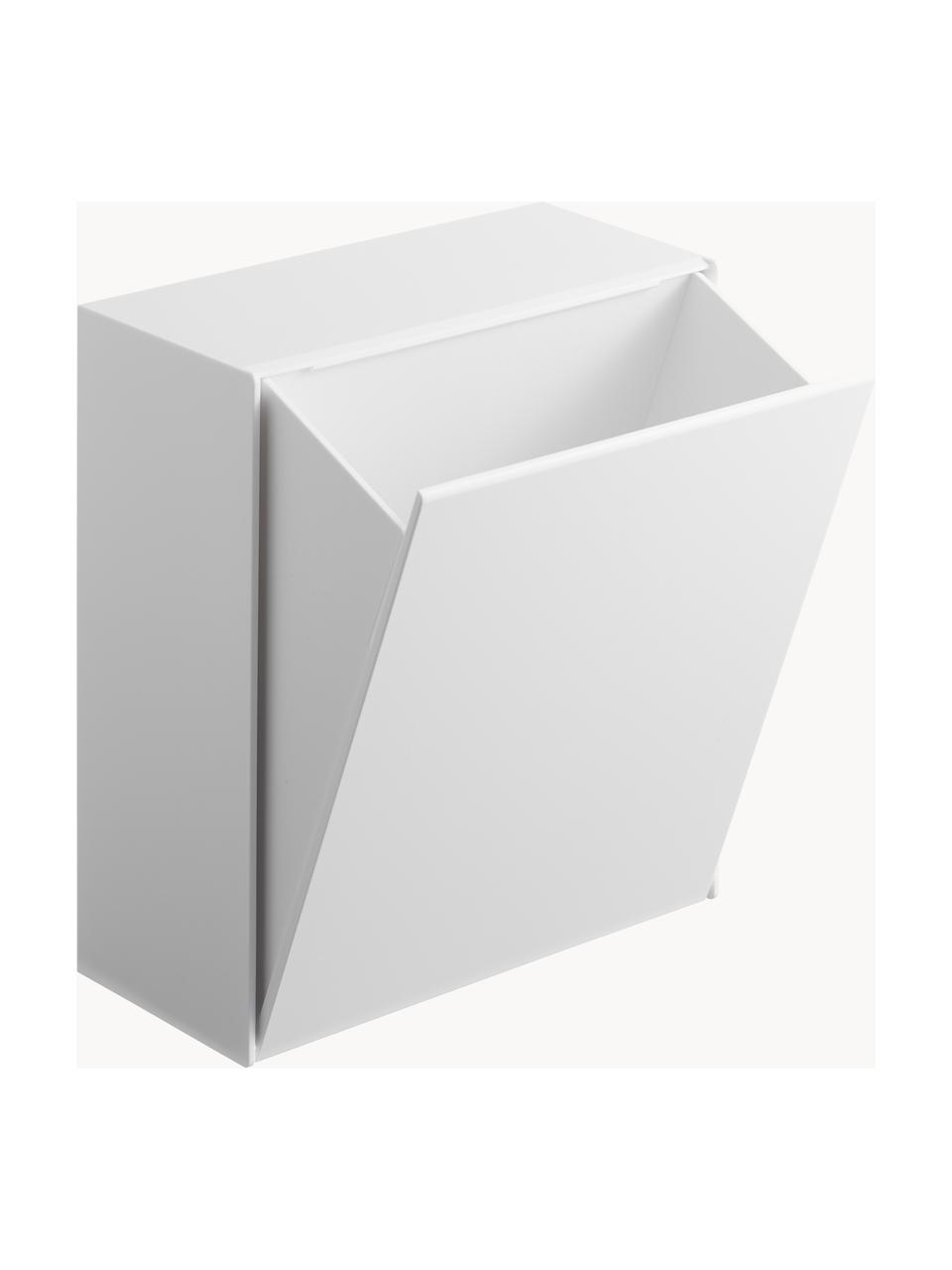 Cassetta storage con ganci adesivi Tower, Plastica, Bianco opaco, Larg. 17 x Alt. 20 cm