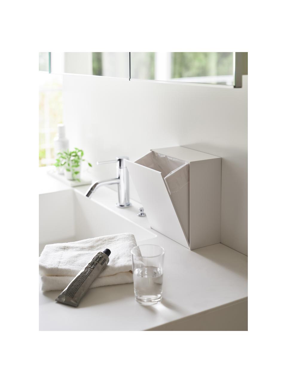 Cassetta storage con ganci adesivi Tower, Plastica, Bianco opaco, Larg. 17 x Alt. 20 cm