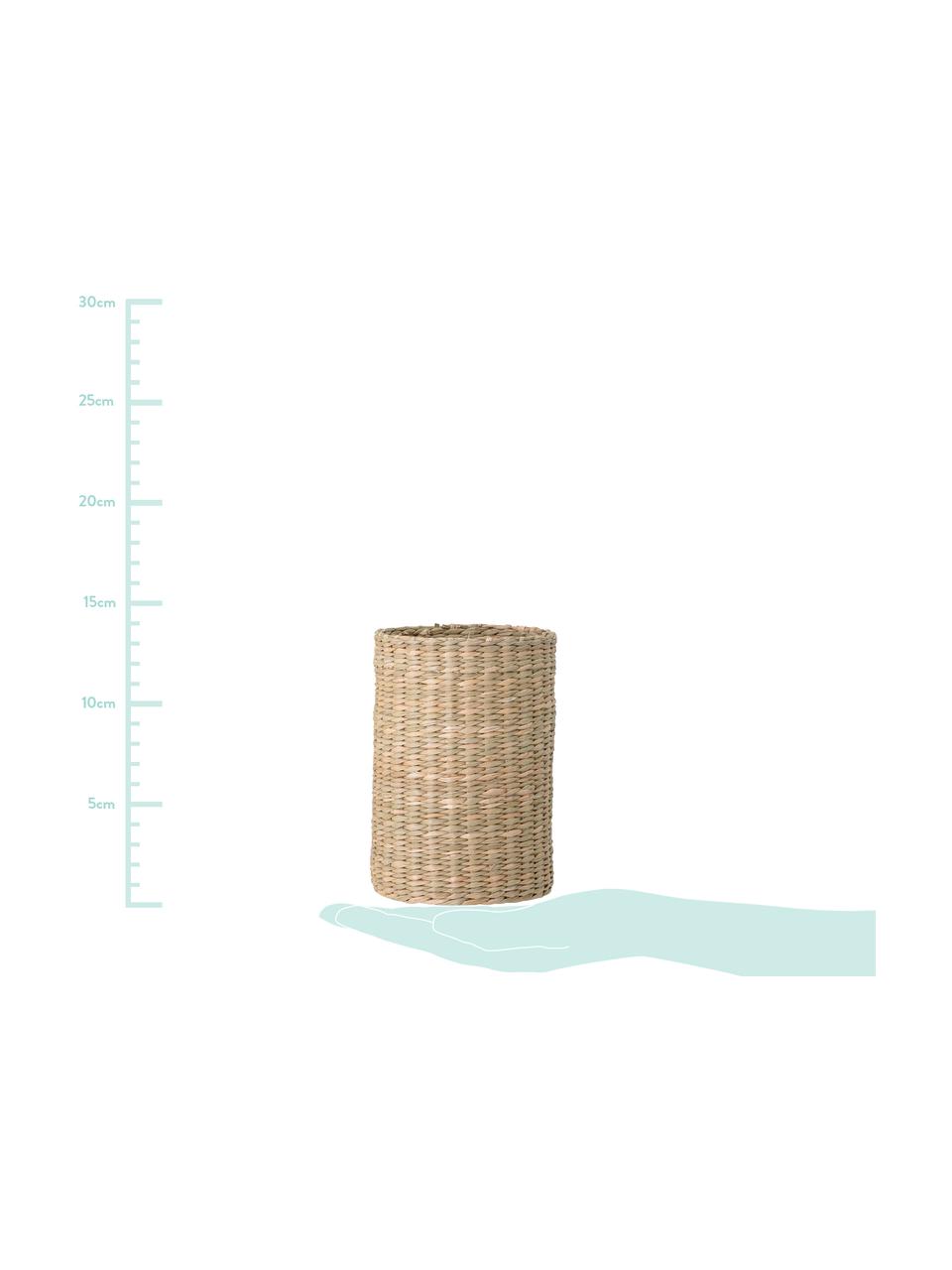 Flessenhouder Basket van zeegras, 2-delig, Zeegraskleurig, Beige, Set met verschillende formaten