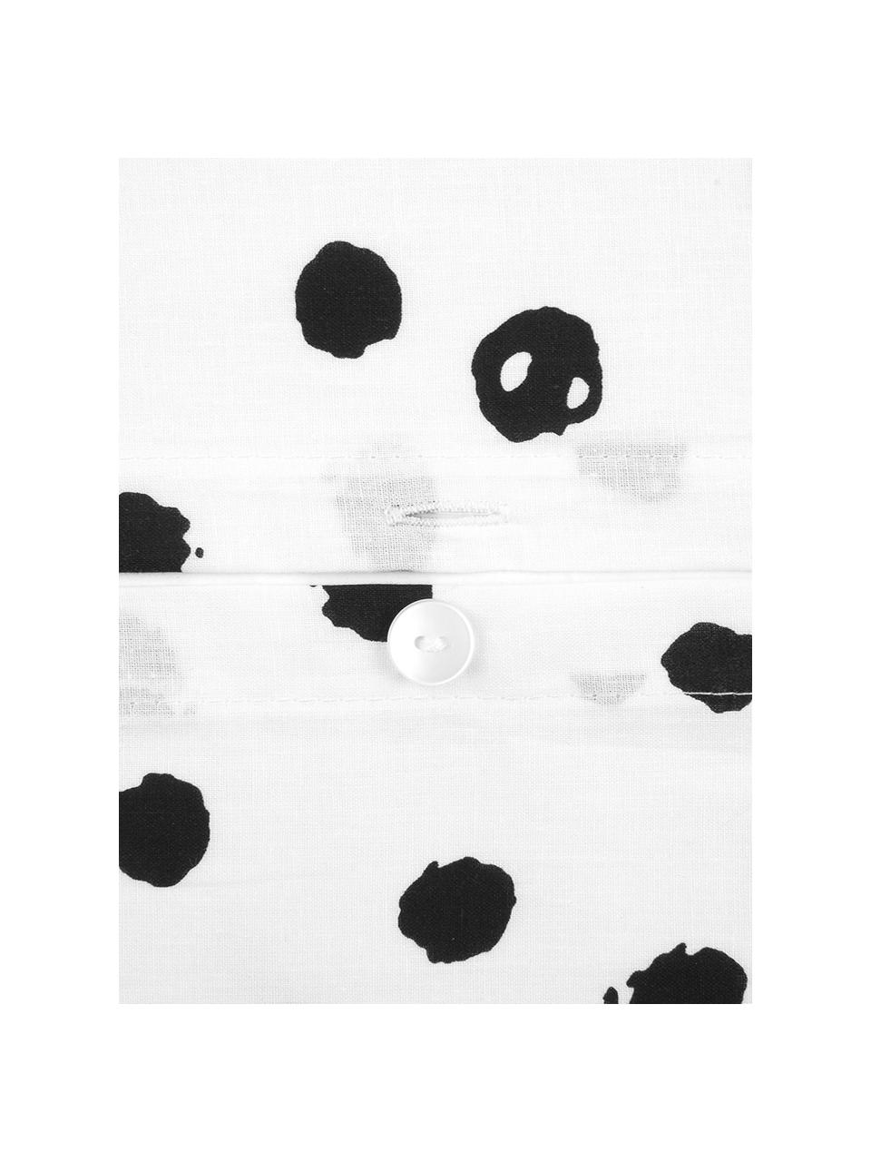 Pościel z bawełny Jana, Biały, czarny, 135 x 200 cm + 1 poduszka 80 x 80 cm