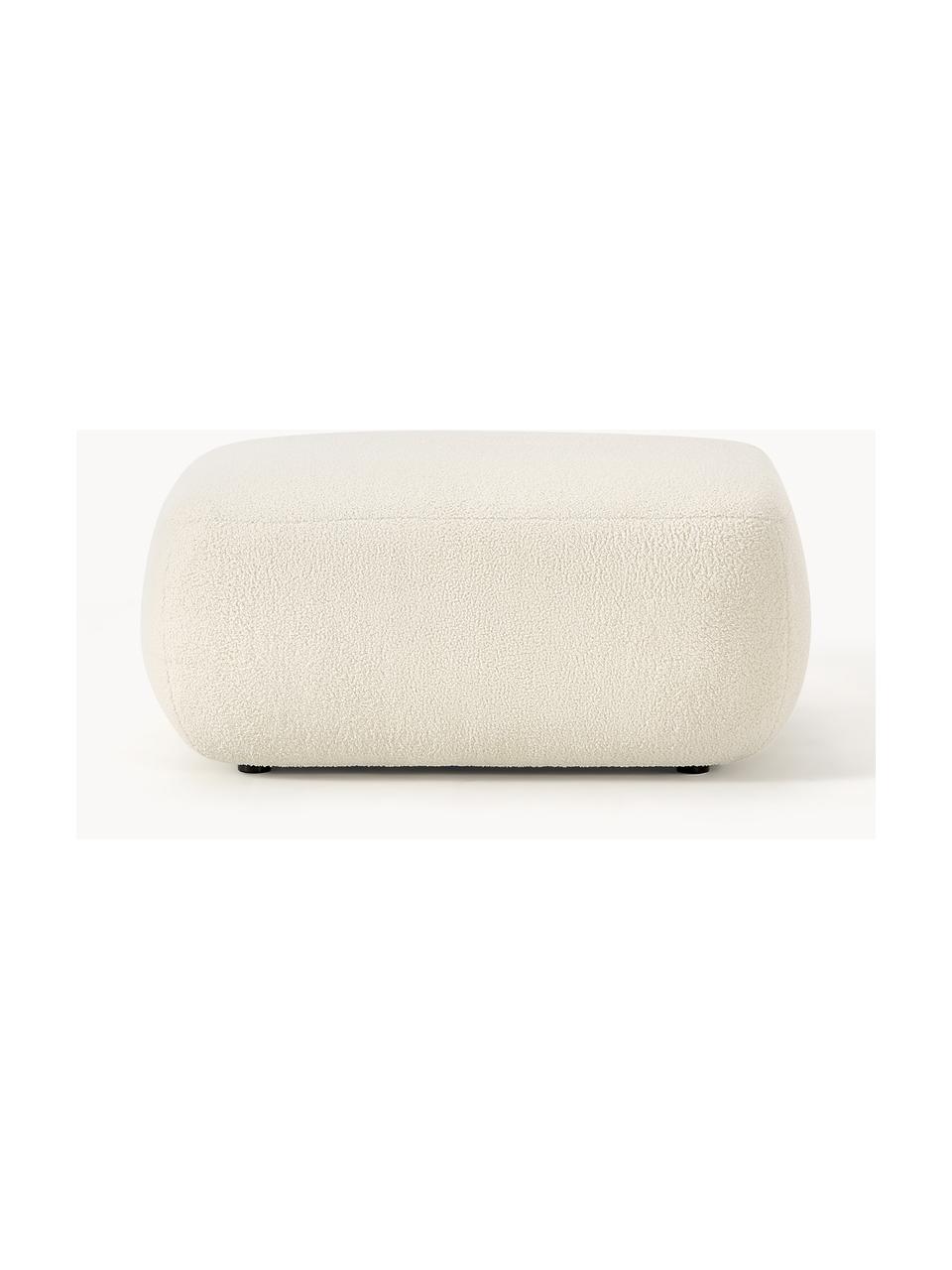 Teddy-Hocker Sofia, Bezug: Teddy (100 % Polypropylen, Gestell: Fichtenholz, Spanplatte, , Teddy Off White, B 75 x T 96 cm